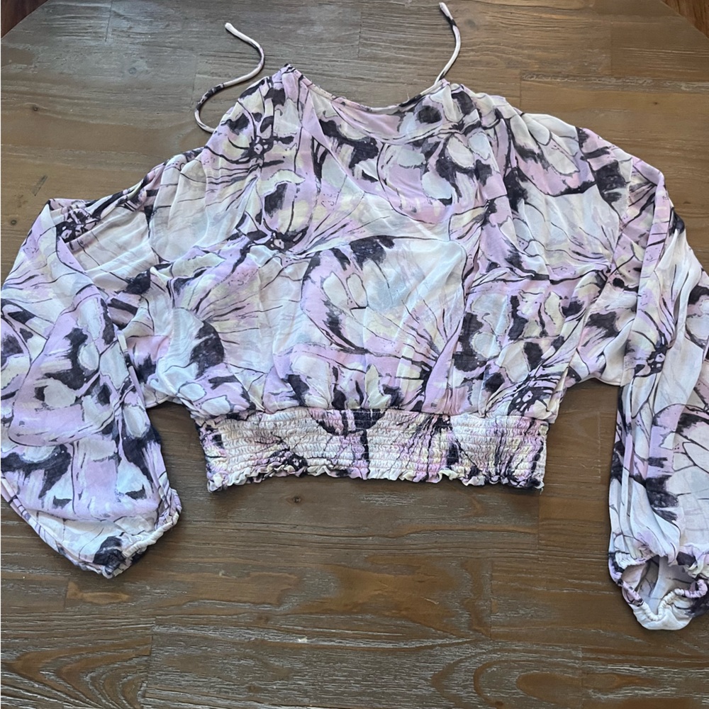 Anthropologie 2-in-1 crop blouse